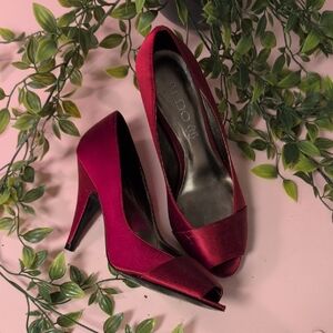 Aldo Deep Red Satin Heels